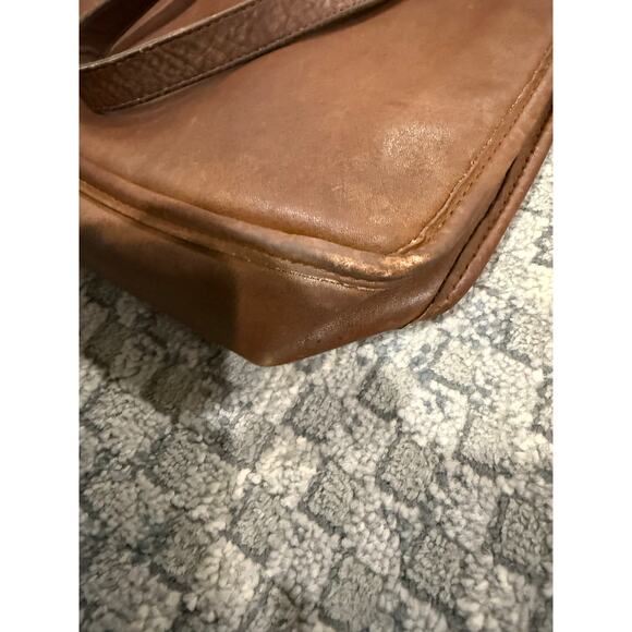 Vintage COACH Andrea Slim Shoulder Bag 9073 Hand Bag Purse Brown Leather Patina - Picture 10 of 16